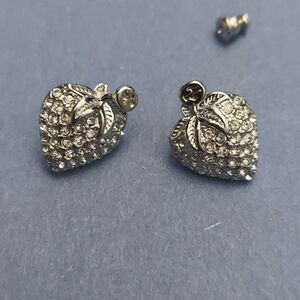Gucci Silver Tone Strawberry Earrings